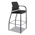 HON HICS7.F.E.IM.CU10.T Ignition 300 lbs. Capacity Fixed Arm 4-Way Stretch Mesh Back Cafe Height Stool - Black image number 1