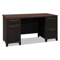 Bush 2960MCA2-03 Enterprise Collection 60 in. x 28.63 in. x 29.75 in. Double Pedestal Desk - Mocha Cherry image number 0