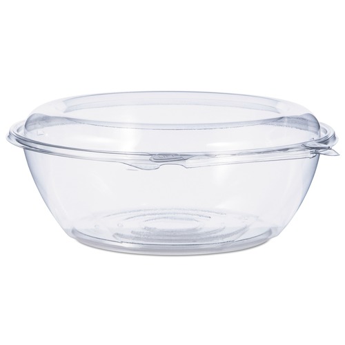 Dart CTR48BD SafeSeal 48 oz. Tamper-Resistant and Tamper Evident Bowls with Dome Lid - Clear (100-Piece/Carton) image number 0