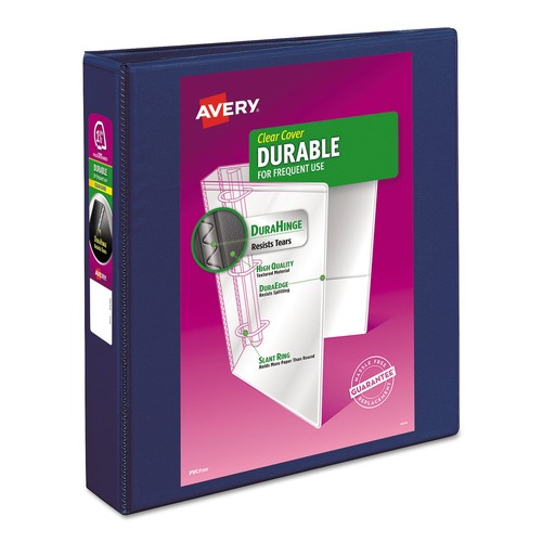 test | Avery 17024 1.5 in. Capacity 11 in. x 8.5 in. 3 Ring Durable View Binder with DuraHinge and Slant Rings - Blue image number 0