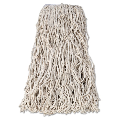 Mops | Rubbermaid Commercial FGV11800WH00 24 oz. Economy Cut-End Cotton Wet Mop Head with 1 in. Band - White (12/Carton) image number 0