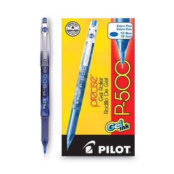 Pilot 38601 Precise P-500 Extra Fine 0.5 mm Blue Ink Stick Gel Pen Set (1 Dozen)