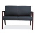 New Arrivals | Alera ALERL2219M Alera Reception Lounge Series Wood Loveseat, 44 7/8 X 26 1/8 X 33 Black/mahogany image number 2