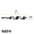 Drill Driver Bits | Klein Tools 53402 4 in. x 3/4 in. Steel Ship Auger Bit with Screw Point image number 2
