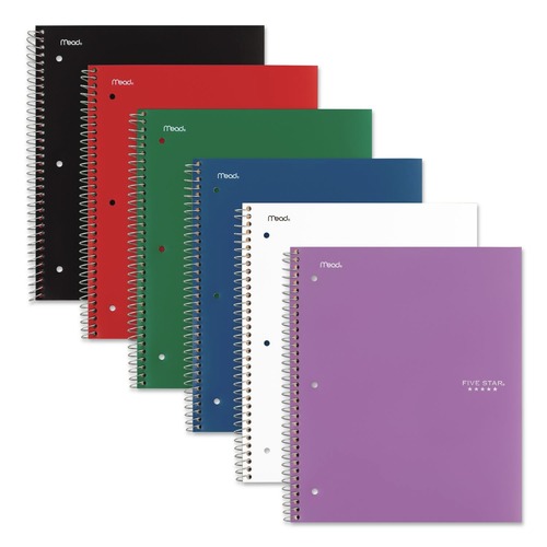 Five Star 06208 | 200 Sheet 5 Subject 8 Pocket 8.5" x 11" Medium/College Rule Wirebound Notebook - Randomly Assorted Covers | Five Star 200 SHT 5 Subj