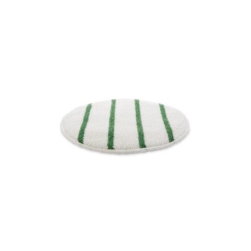 Just Launched | Rubbermaid Commercial FGP27100WH00 Low Profile Scrub-Strip Carpet Bonnet, 21-in Diameter, White/green, 5/carton image number 0