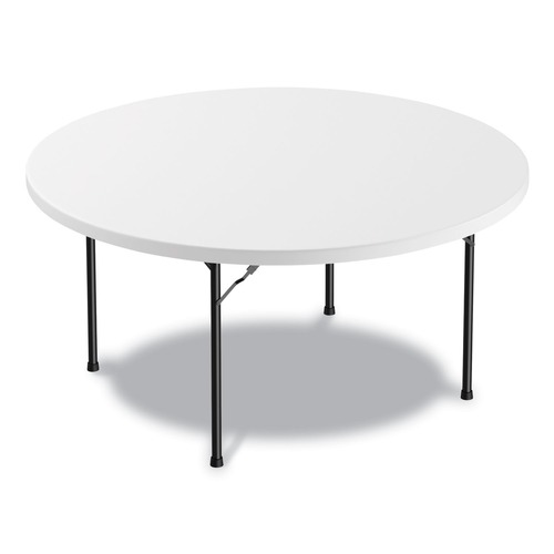 Alera ALEPT60RW 60 in. x 29-1/4 in. Round Plastic Folding Table - White image number 0