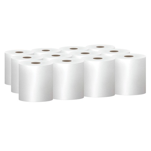 Cleaning & Janitorial Supplies | Scott 01052 Essential 1.5 in. Core 8 in. x 800 ft. Universal 100% Recycled hard Roll Towels - White (800-Piece/Roll, 12 Rolls/Carton) image number 0