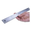 Westcott 10415 12 in. Long, Standard/Metric, Stainless Steel Office Ruler With Non Slip Cork Base image number 3