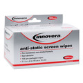 Glass Cleaners | Innovera IVR51516 7 1/4 in. x 4 3/4 in. Antistatic Screen Cloth Cleaning Wipes - White (100/Pack) image number 1