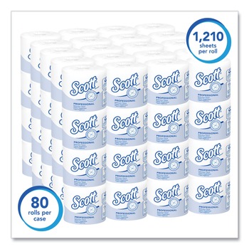 Scott 5102 Standard Roll 1-Ply Bathroom Tissue - White (1210 Sheets/Roll 80 Rolls/Carton)