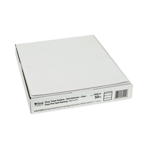 C-Line 70911 8 1/2 in. x 11 in. Super Heavy 15 Sheet Capacity Self-Adhesive Shop Ticket Holders (50/Box) image number 0