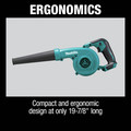 Handheld Blowers | Makita BU01Z 12V max CXT Variable Speed Lithium-Ion Cordless Blower (Tool Only) image number 5
