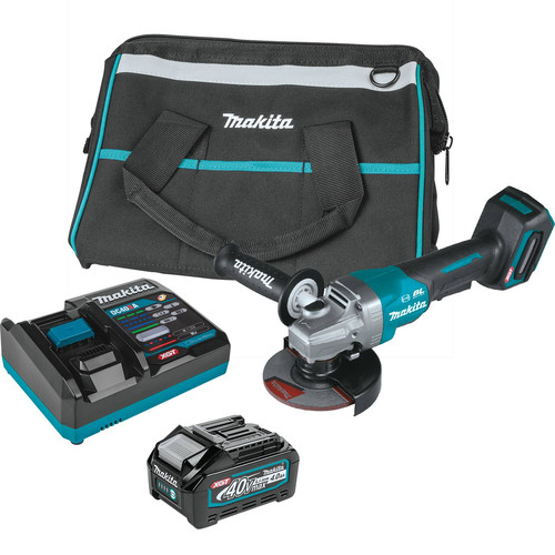 Makita GAG03M1 40V Max XGT Brushless Lithium-Ion 4-1/2 in./5 in. Cordless Paddle Switch Angle Grinder Kit with Electric Brake (4 Ah) image number 0