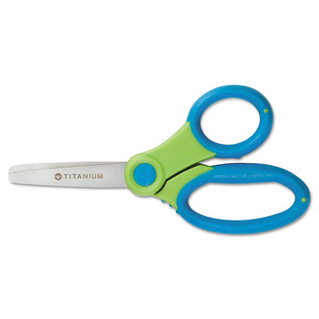 Westcott 15986 5 in. Long, 2 in. Cut Length, Rounded Tip, Titanium Bonded Kids Scissors - Assorted