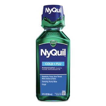 Vicks 01426EA NyQuil 12 oz. Bottle Cold and Flu Nighttime Liquid