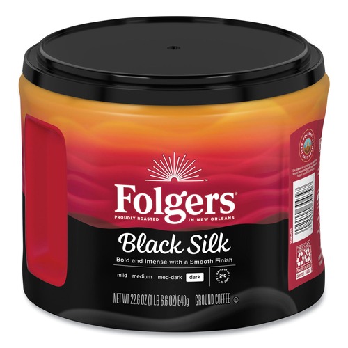 Cleaning and Janitorial Accessories | Folgers 2550030439 24.2 oz. Canisters Black Silk Coffee (6-Piece/Carton) image number 0