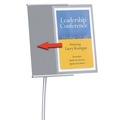 Mailroom Equipment | Quartet 7922 Aluminum Frame 11 in. x 17 in. Designer Sign Stand - Silver image number 3
