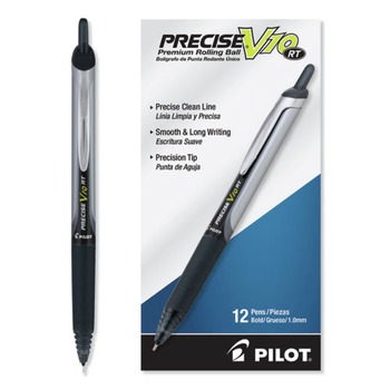 Pilot 13450 Precise V10RT 1 mm Black Ink Retractable Pens (1 Dozen)