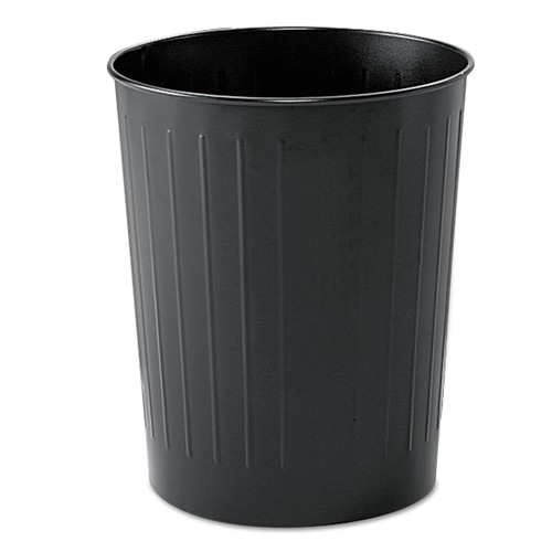 Waste Cans | Safco 9604BL Round Wastebasket, Steel, 23.5 Qt, Black image number 0