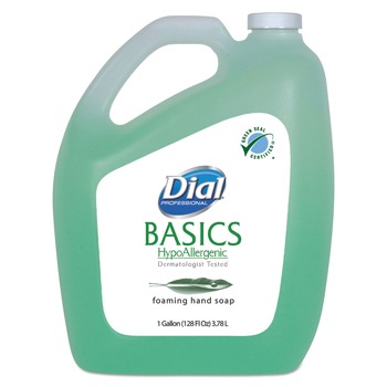 Dial Professional DIA 98612 Basics HypoAllergenic Honeysuckle Scent 1 Gallon Bottle Foaming Hand Wash Refill (4-Piece/Carton)