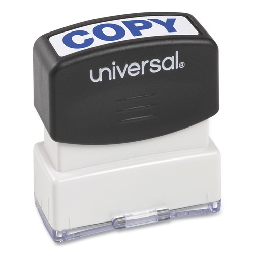 New Arrivals | Universal UNV10047 COPY Pre-Inked One Color, Message Stamp - Blue image number 0