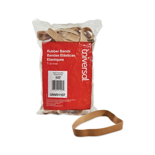 Friends and Family Sale - Save up to $60 off | Universal UNV01107 Rubber Bands, Size 107, 7 X 5/8, 40 Bands/1lb (40/Pack) image number 0