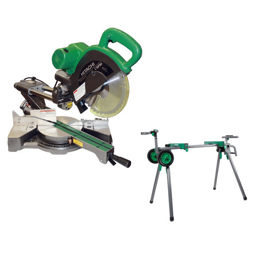 Hitachi C10fshps Bndl 10 In Sliding Dual Compound Miter Saw With