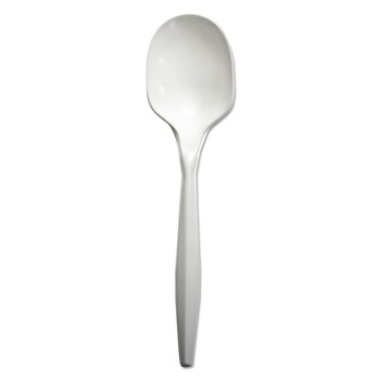 CUTLERY | Boardwalk BWKSOUPMWPPWH Mediumweight Polypropylene Soup Spoons - White (1000/Carton)