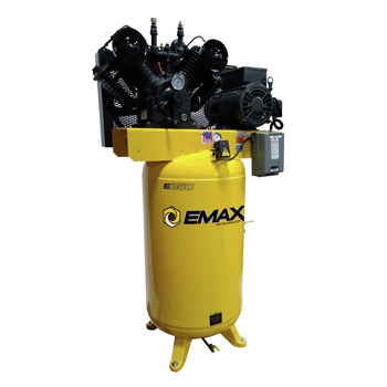 PRODUCTS | EMAX EI07V080V1 7.5 HP 80 Gallon 2-Stage Single Phase Industrial V4 Pressure Lubricated Solid Cast Iron Pump 31 CFM @ 100 PSI Air Compressor