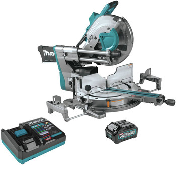 Makita GSL04M1 40V max XGT Brushless Lithium-Ion 12 in. Cordless AWS Capable Dual-Bevel Sliding Compound Miter Saw Kit (4 Ah)