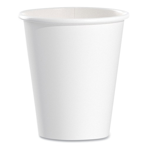 Cups and Lids | SOLO 376W-2050 6 oz. Single-Sided Poly Paper Hot Cups - White (1000/Carton) image number 0