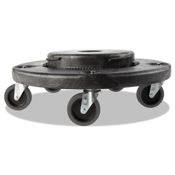 PRODUCTS | Rubbermaid Commercial FG264043BLA Brute 250 lbs. Capacity 18.25 in. x 6.63 in. Quiet Trash Can Dolly - Black