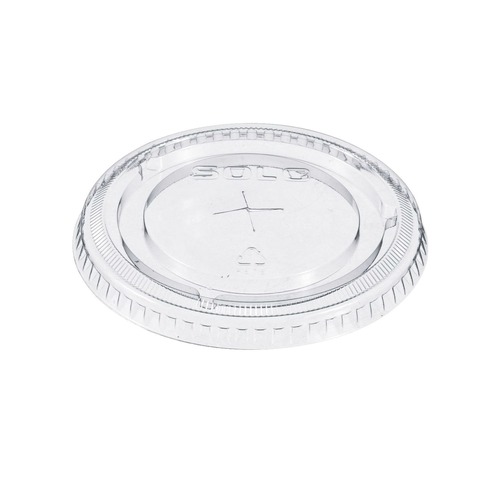 Cups and Lids | Dart 662TS Straw-Slot Cold Cup Lids for 9 oz. - 20 oz. Cups - Clear (100-Piece/Pack) image number 0
