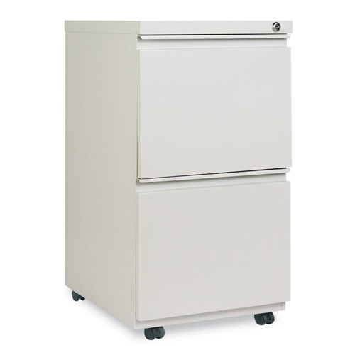 Alera ALEPBFFLG 2-Drawer 14.96 in. x 19.29 in. x 27.75 in. Metal Pedestal File with Full-Length Pull - Light Gray image number 0