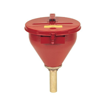 PRODUCTS | Justrite 8207 Self-Closing Cover 6 in. Flame Arrester Safety Drum Funnel