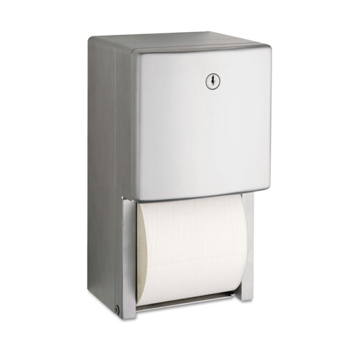Cleaning & Janitorial Supplies | Bobrick B-4288 6-1/16 in. x 5-15/16 in. x 11 in. ConturaSeries Two-Roll Tissue Dispenser image number 0