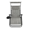 Bliss Hammock GFC-456XWPF Bliss Hammock GFC-456XWPF 360 lbs. Capacity 32 in. Zero Gravity Chair with Adjustable Sun-Shade - Platinum Fern image number 1