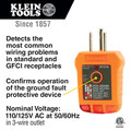 Klein Tools NCVT5KIT Dual Range Cordless Non-Contact Voltage Tester Kit and GFCI Receptacle with 2 Batteries image number 2