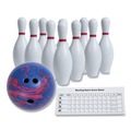 Champion Sports BPSET Plastic/Rubber Bowling Set - White (10 Bowling Pins, 1 Bowling Ball) image number 0