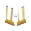 Cleaning and Janitorial Accessories | Boardwalk BWK932M 53 in. Handle Poly Bristle Angler Broom - Yellow (12-Piece) image number 1