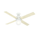 Hunter 50276 52 in. Hepburn Matte White Ceiling Fan with Light Kit and Wall Control image number 1