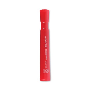 Universal UNV07052 Broad Chisel Tip Permanent Marker - Red (1 Dozen)