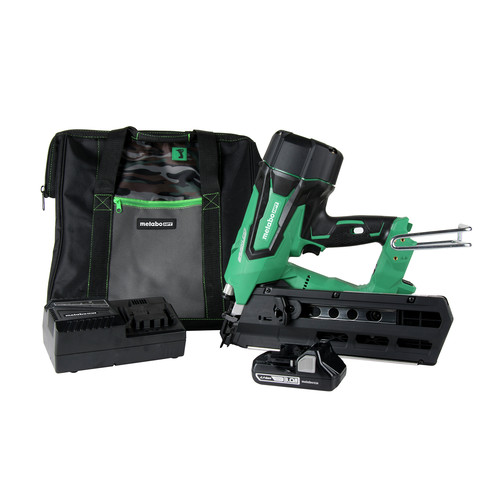 Factory Reconditioned Metabo HPT NR1890DRM 3-1/2 in. 18V Brushless Full Round Head Framing Nail Gun Kit image number 0