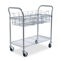 Carts | Safco 5236GR 18.75 in. x 39 in. x 38.5 in. 600 lbs. Capacity Wire Mail Cart - Metallic Gray image number 0