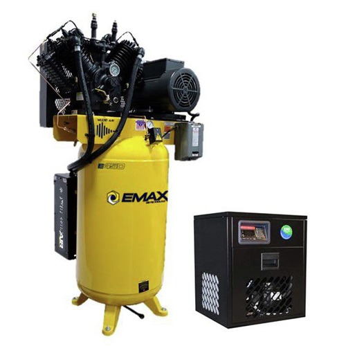 EMAX ESP10V080V1PK 10 HP 80 Gallon Oil-Lube Stationary Air Compressor with 115V 7.2 Amp Refrigerated Corded Air Dryer Bundle image number 0