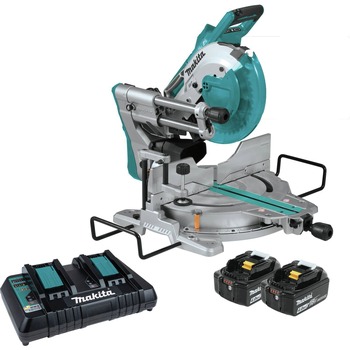 Makita XSL06PM 36V (18V X2) LXT Brushless Lithium-Ion 10 in. Cordless Dual-Bevel Sliding Compound Miter Saw with Laser Kit and 2 Batteries (4 Ah)