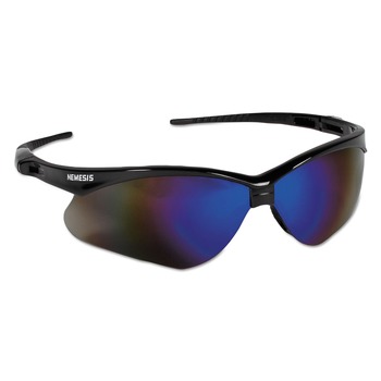 EYE PROTECTION | KleenGuard 14481 Nemesis Safety Glasses, Black Frame, Blue Mirror Lens