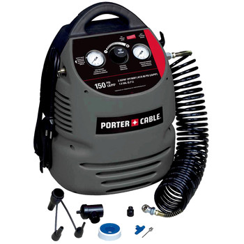PRODUCTS | Porter-Cable CMB15 0.8 HP 1.5 Gallon Oil-Free Hand Carry Air Compressor Kit