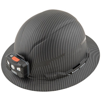 Klein Tools 60346 Premium KARBN Pattern Class E, Non-Vented, Full Brim Hard Hat with Rechargeable Lamp